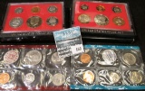 Partial 1970 & 72 U.S. Mint Sets in cellophane; & 1981 S & 82 S U.S. Proof Sets in original boxes.