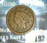 1848  U.S. Large Cent, VG.