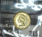 1862 U.S. Copper-nickel Civil War Date Indian Head Cent. Super high grade.