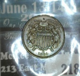 1864 U.S. Two Cent Piece, a nice high grade specimen.