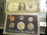 1968 BU Year Set, mixed Mints; & Series 1957 One Dollar Silver Certificate.