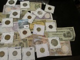 Interesting group of Old Foreign Banknotes and Coins, includes mostly Barbados & Bahamas Coins as we