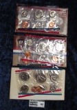 1980, 84, & 85 U.S. Mint Sets in original cellophane and envelopes. ($8.46 face value).