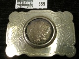 Vintage handmade beltbuckle featuring an 1880 Morgan Silver Dollar