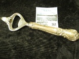 Vintage sterling handled bottle opener, marked WEB STERLING HANDLE, opener marked STANLESS ITALY