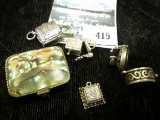 Group of 5 sterling box style charms that open, 25.1g.