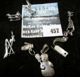 7 sterling winter related charms, 15.4g