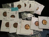 Group of 19 Lincoln Cents, 1959 BU toned, 1959-D BU toned, 1960 BU, 1960-D small date BU toned, 1960