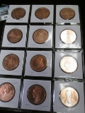 Group of 12 1 ounce Copper Rounds, all are different designs