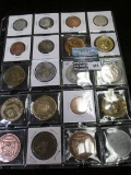 Group of 20 coin dealer and coin club / meeting tokens - includes SILVER and an OLD ANA medal