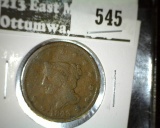 1843 Large Cent, G, G value $20