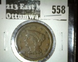 1854 Large Cent, G+, G value $20