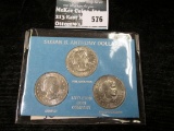 1979 P, D, & S Three-piece Set of Susan B. Anthony Dollar Coins in a Littleton Coin Company holder.