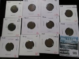 1900-1909 10 piece date run set of Indian Head Cents, low grade clear date hole fillers, problem fre