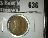 1922-D Weak D Lincoln Cent, G, value $25