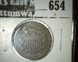 1864 2 Cent Piece, G+, value $15