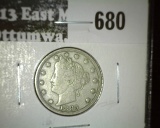 1883 No CENTS V Nickel, VF, value $11