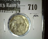 1918 P Buffalo Nickel, XF+, full horn with luster on reverse, value $35