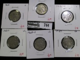 Group of 6 Buffalo Nickels - 1928 G, 1928-D VG, 1928-S VG, 1929 VG, 1929-D G & 1929-S VG+, group val