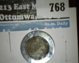 1837 Seated Liberty Half Dime, VG Bent, still a SCARCE 2 year type coin with no stars obverse, VG va