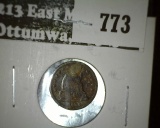 1858 Seated Liberty Half Dime, G dark, G value $18