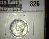 1928 Mercury Dime, AU+ value $18