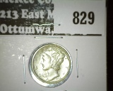 1935 Mercury Dime, UNC, value $15