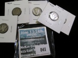 10 different date circulated Mercury Dimes, 1929, 1930, 1934, 1935, 1935-D, 1935-S, 1936, 1937, 1937