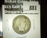 1912 Barber Quarter, F value $26