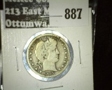 1915 Barber Quarter, F value $22