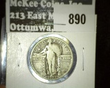 1925 Standing Liberty Quarter VG value $8
