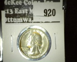 1976-S 40% Silver Washington Quarter, BU, value $7
