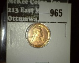 1913 P Lincoln Cent, Superb Red High Grade Specimen.