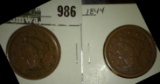 1844 & 1853 U.S. Large Cents.