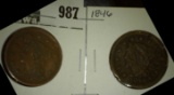 1846 & 1853 U.S. Large Cents.