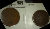 1844 & 1853 U.S. Large Cents.