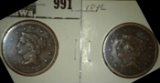 1846 & 1851 U.S. Large Cents.