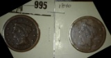 1840 & 1851 U.S. Large Cents.