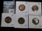 3 Broad Struck Lincoln Memorial Cents And 2 Off Center Memorial Cents