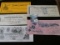 Group of five old Checks, advertising currency, &etc. dating back to 1892.