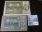 Five & Ten Mark Muhlhausen Germany Banknotes from 1918.