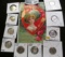 1913 Valentine's Greeting Postcard with stamps; 1901 Liberty Nickel; 1960P Proof, 49 D BU, 61 P Proo