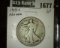 1917-S rev MM Walking Liberty Half, G+ value $18
