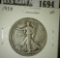 1937 Walking Liberty Half, VF, value $16