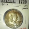 1952-D Franklin Half, BU toned, MS63 value $23, MS65 value $125
