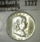 1957-D Franklin Half, BU MS64+, value $25