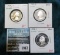 Group of 3 Silver Proof Washington Quarters, 1976-S 40% Silver, 1995-S 90% Silver & 1996-S 90% Silve