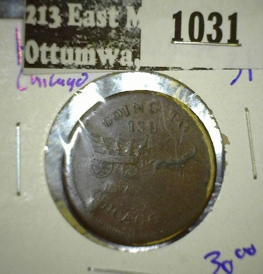 Hamilton & White Dry Goods, Groceries, & Produce Trade Token From Chicago
