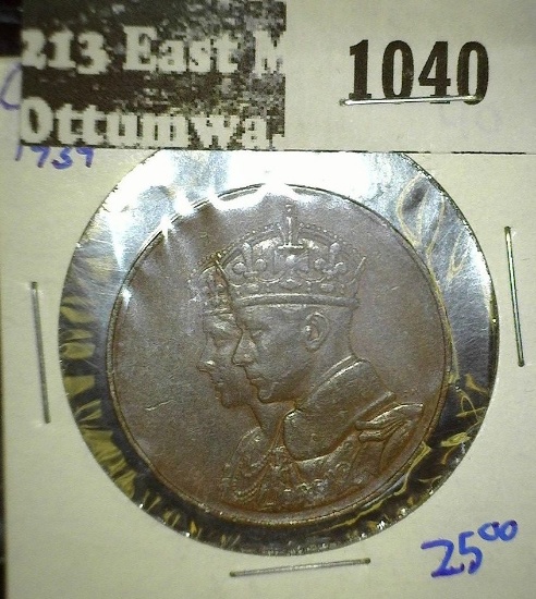1939 Bronze Canadian Medal With King Edward The Seventh