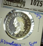 Silver Replica Medal Of The 1792 Half Disme Pattern Coin Restrike Of The 1796 Large Cent By The Gall